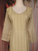 Beige Stripes Bead Design Tissue Organza Salwar Suit