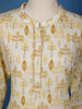 Beige & Mustard Leaf Printed Cotton Salwar Suit - Diadem