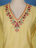 Yellow Floral Embroidered Silk Cotton Salwar Suit