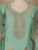 Pastel Green Floral Designed Semi Silk Salwar Suit