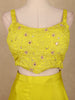 Mustard Yellow Floral Sequins Embroidery Palazzo Suit - Diadem