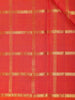 Coral Red Checked Zari Woven Kanchipuram Silk Saree