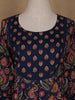 Navy Blue Floral Design Printed Cotton Salwar Suit - Diadem