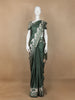 Bottle Green Abstract Designed Semi Tussar Silk Saree