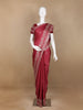 Pink Floral Designed Satin Fancy Saree