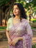 Lavender Floral Embroidered Organza Designer Saree