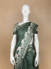 Bottle Green Abstract Designed Semi Tussar Silk Saree