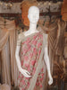Beige Floral Printed Tissue Organza Saree with Sequins Embroidered Border