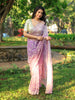 Lavender Floral Embroidered Organza Designer Saree