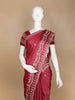 Pink Floral Designed Satin Fancy Saree