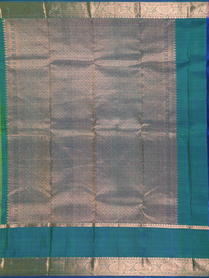 Parrot Green Floral Woven Pure Kanchipuram Silk Saree - Diadem