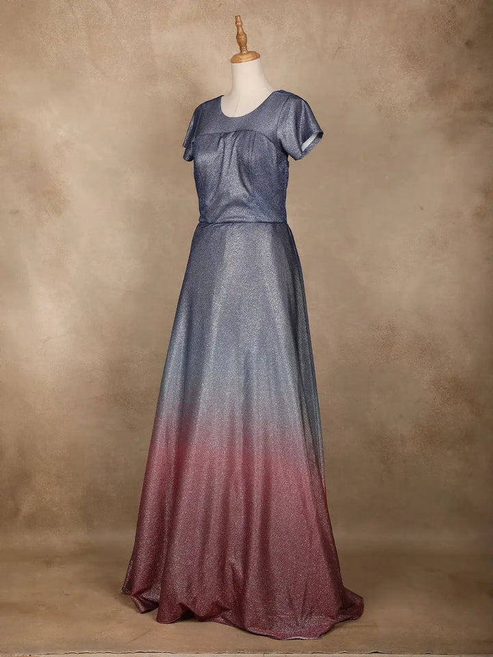 Blue Ombre Glitter Bridesmaid Gown - Diadem