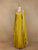 Yellow Floral Designed Crepe Gown