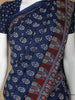 Navy Blue Floral Design Silk Cotton Saree - Diadem