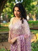 Lavender Floral Embroidered Organza Designer Saree