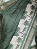 Bottle Green Abstract Designed Semi Tussar Silk Saree