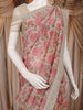 Beige Floral Printed Tissue Organza Saree with Sequins Embroidered Border