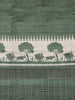Bottle Green Abstract Designed Semi Tussar Silk Saree