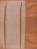 Copper Brown Floral Motifs Semi Tissue Saree - Diadem