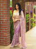 Lavender Floral Embroidered Organza Designer Saree