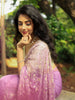 Lavender Floral Embroidered Organza Designer Saree