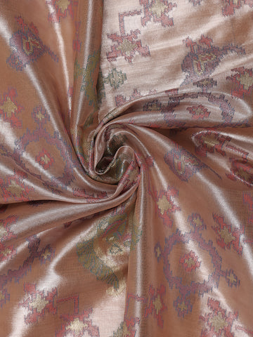 Dusty Rose Pink Ikat Woven Tissue Silk Saree - Diadem