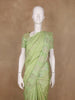 Pale Green Floral Design Silk Cotton Saree - Diadem