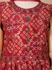 Red Georgette Sharara Suit Adorned with Floral Prints and Embroideries, paired with Dupatta - Diadem