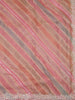Onion Pink Organza Saree with Stripes on the body and Floral Embroidery Border