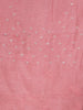 Onion Pink Organza Saree with Stripes on the body and Floral Embroidery Border
