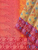 Mustard Green Art Silk Saree with Floral Motif on the Body and Contrast Border