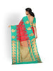 Red Art Silk Saree with Checks Design on the body and Contrast Zari Border