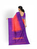 Red Pink Dual Tone Pure Kanchipuram Silk Saree with Temple Design Border
