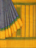 Royal Blue Pure Kanchipuram Saree with Checks Design on the body and Contrast Border