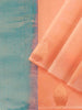 Peach Orange Art Silk Saree with Leaf Motif on the body and without Border