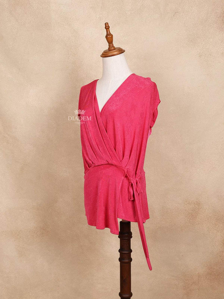 Pink Wrap V Neck Sleeveless Top - Diadem