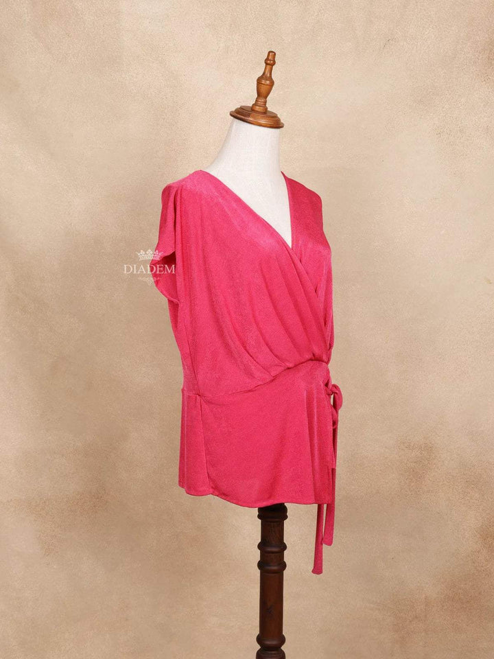 Pink Wrap V Neck Sleeveless Top - Diadem