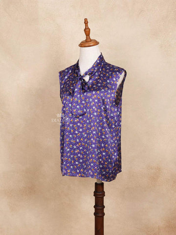 Purple Sleeveless Tie up Top - Diadem