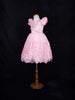 Light Pink Net Ball Gown Adorned with Satin, Floral Embroidery, and 3D Flowers - Diadem