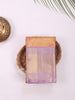 Yellow with Rose Pure Kanchipuram Bridal Silk Saree with Floral Motif on the body and Zari Border - Diadem