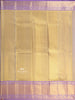 Yellow with Rose Pure Kanchipuram Bridal Silk Saree with Floral Motif on the body and Zari Border - Diadem