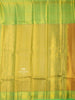 Yellow Pure Kanchipuram Bridal Silk Saree with Zari Butta on the body and Contrast Zari Border - Diadem