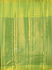 Yellow Pure Kanchipuram Bridal Silk Saree with Zari Butta on the body and Contrast Zari Border - Diadem