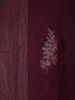 Wine Pure Kanchipuram Bridal Silk Saree Tree Motif on the Body without Border
