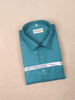 Teal Green Cotton Plain Full Sleeve Shirt - Diadem