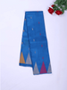 Blue Silk Saree with Zari Butta on the body and Temple Zari Border