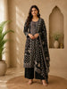 Black Floral Printed Cotton Salwar Suit