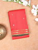 Red Pure Kanchipuram Bridal Silk Saree with Chakra and Peacock Motif on the Body with Zari Border - Diadem