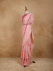 Light Pink Crushed Georgette Saree with Plain Body Paired with Designer Blouse and Waist Belt