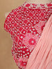 Light Pink Crushed Georgette Saree with Plain Body Paired with Designer Blouse and Waist Belt
